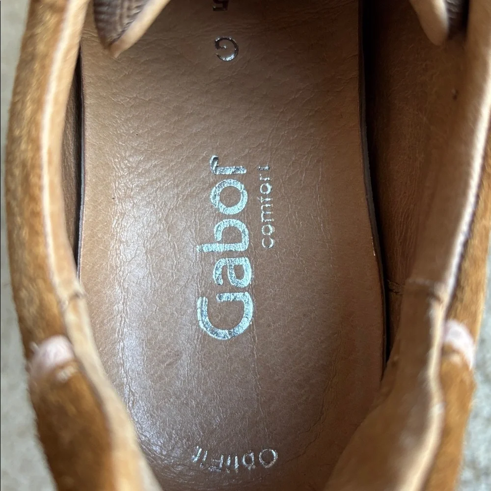 Gabor Comfort Women’s Pink Brown Leather Suede Sneakers Shoes Unworn? US 5